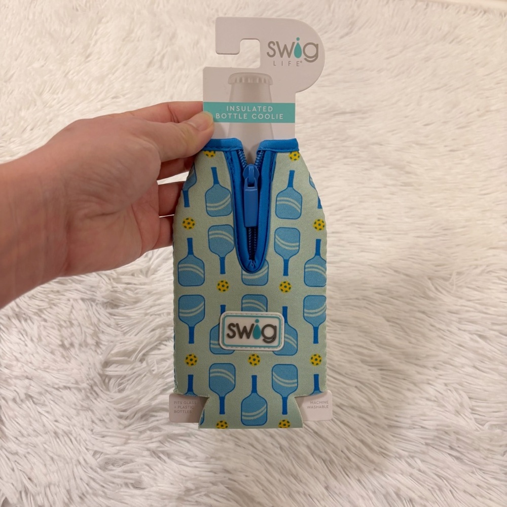 Swig Life Insulated Bottle Coolie stretches to fit most glass, plastic bottles